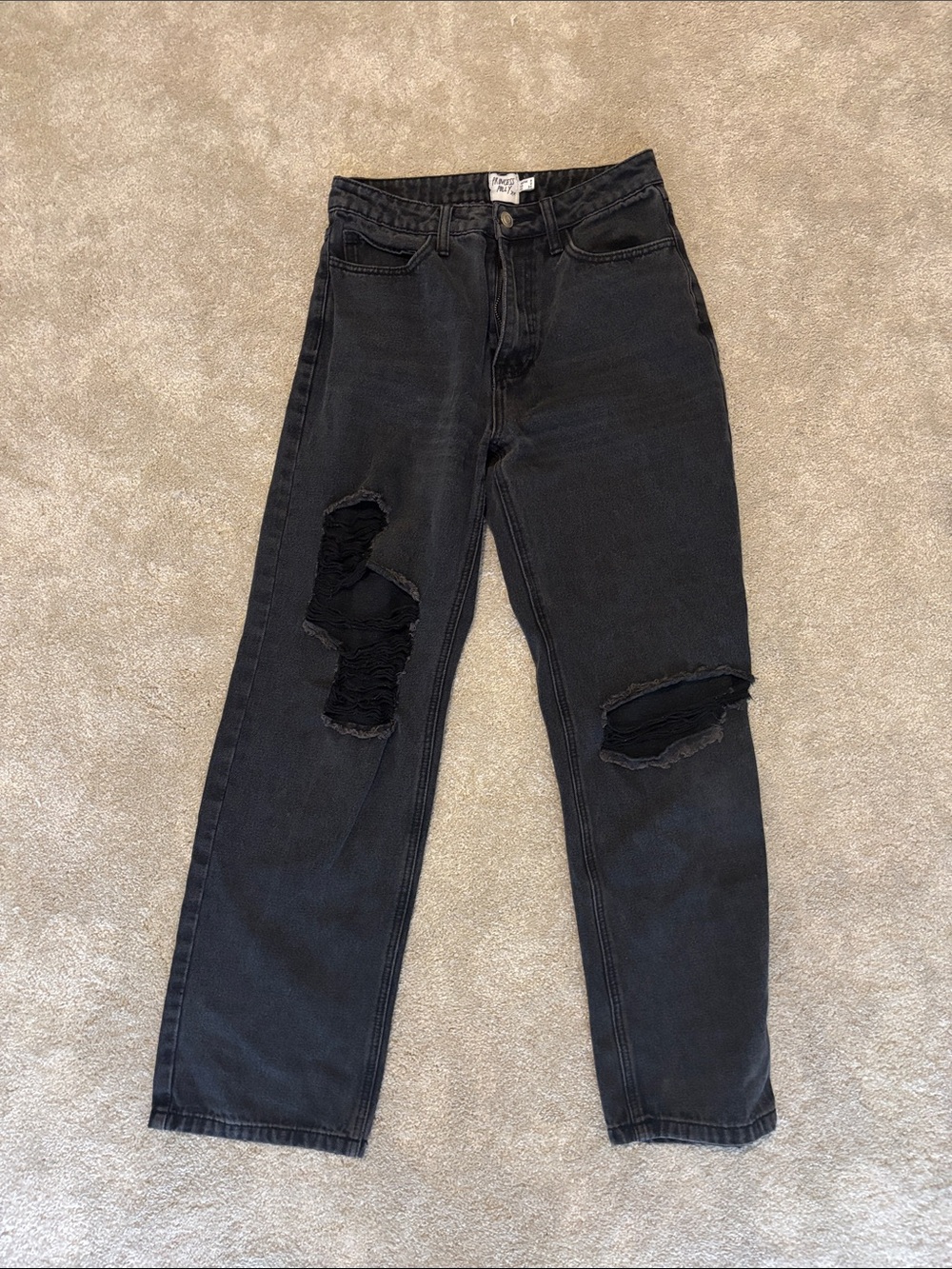 Princess Polly Black Washed High-Rise Jeans